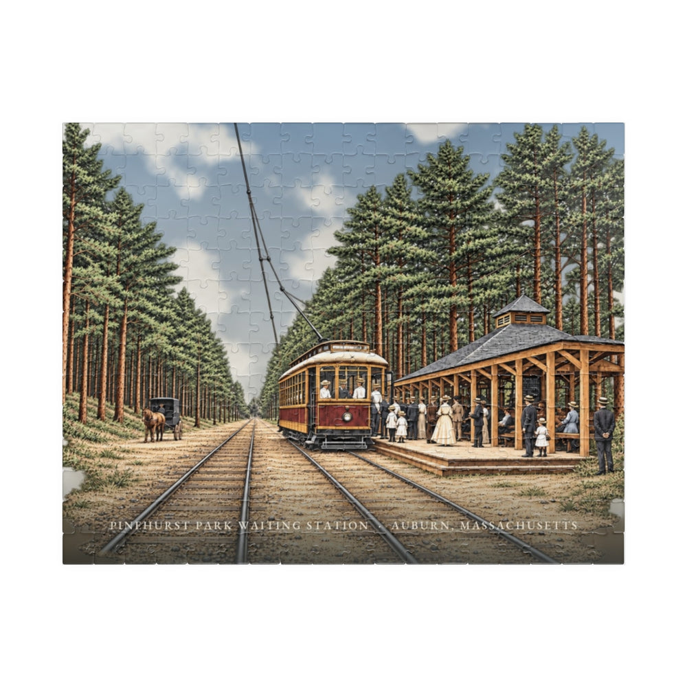 Auburn Pinehurst Park Waiting Station 252-Piece Jigsaw Puzzle - assembled