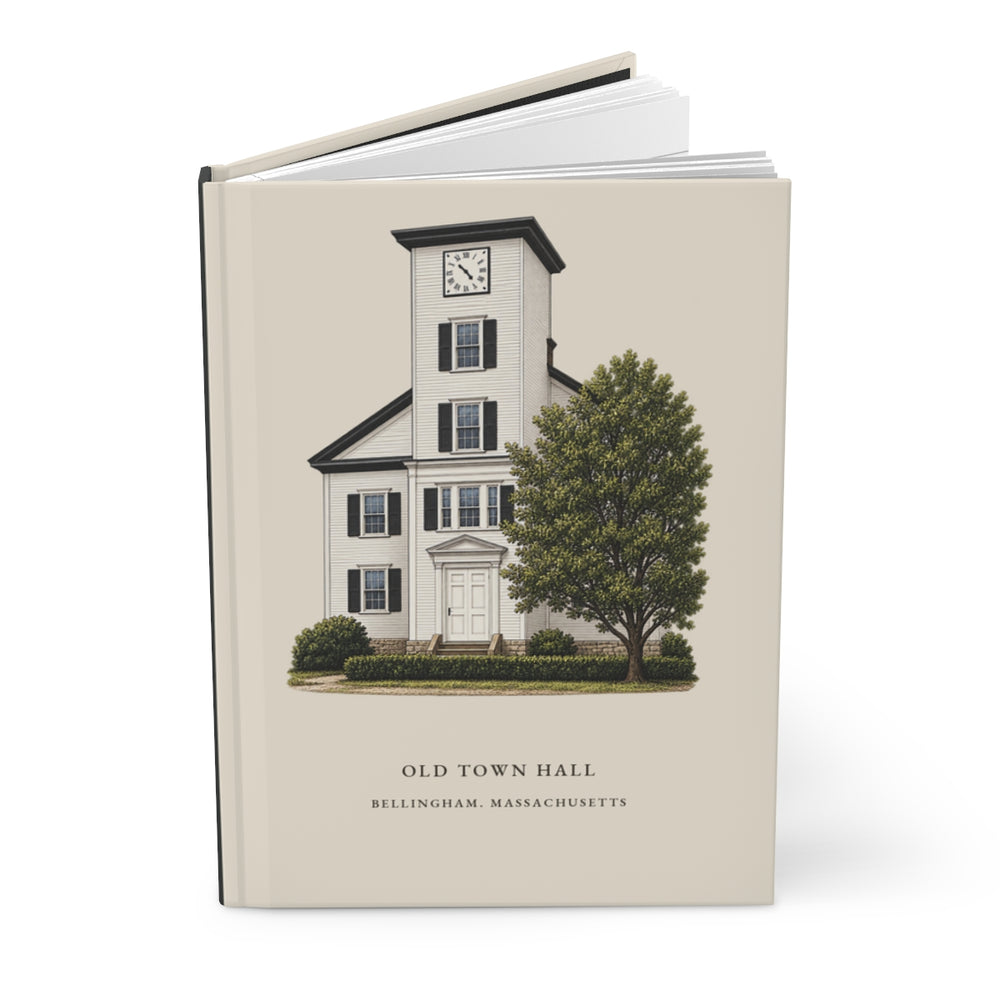 Bellingham Old Town Hall journal mockup showing the illustrated cover