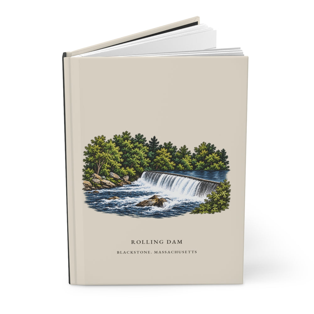 Blackstone Rolling Dam journal mockup showing the illustrated cover