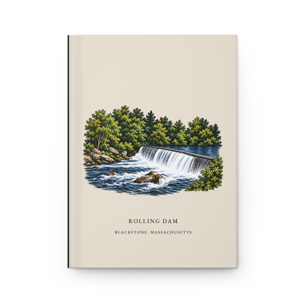 Blackstone Rolling Dam journal mockup showing the illustrated cover