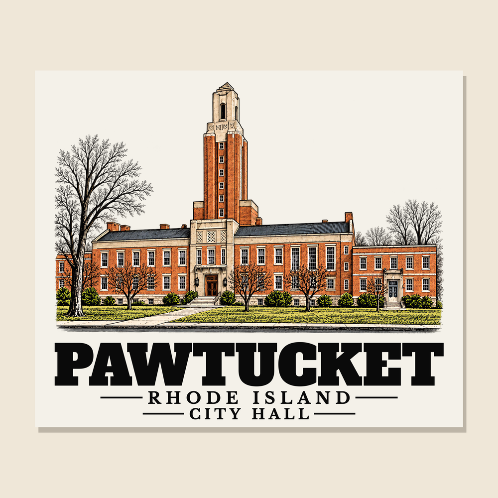 City Hall — Pawtucket, Rhode Island woven blanket design with town lettering