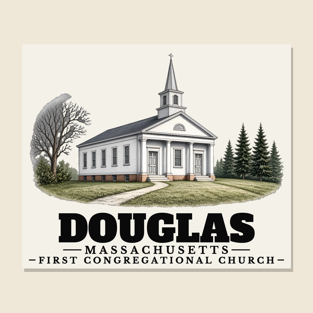 First Congregational Church — Douglas, Massachusetts woven blanket design with town lettering