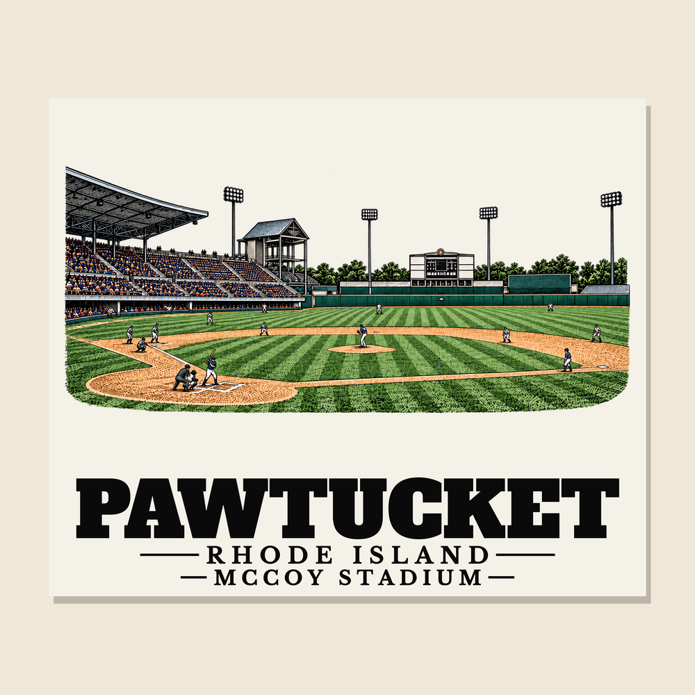 McCoy Stadium — Pawtucket, Rhode Island woven blanket design with town lettering