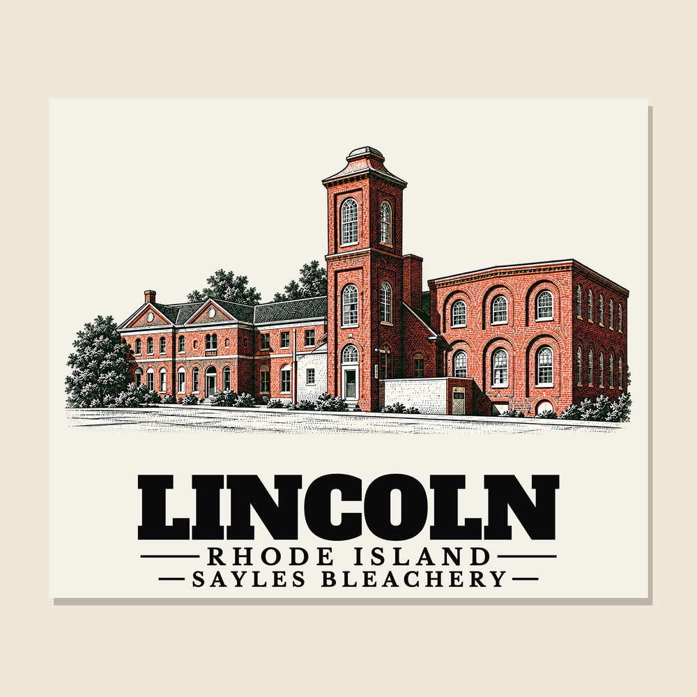 Sayles Bleachery — Lincoln, Rhode Island woven blanket design with town lettering
