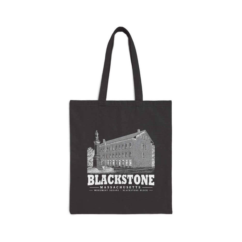Blackstone Monument Square / Blackstone Block Heavy Canvas Tote in Black — front view