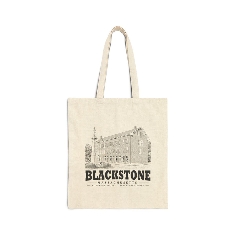 Blackstone Monument Square / Blackstone Block Heavy Canvas Tote in Natural — front view