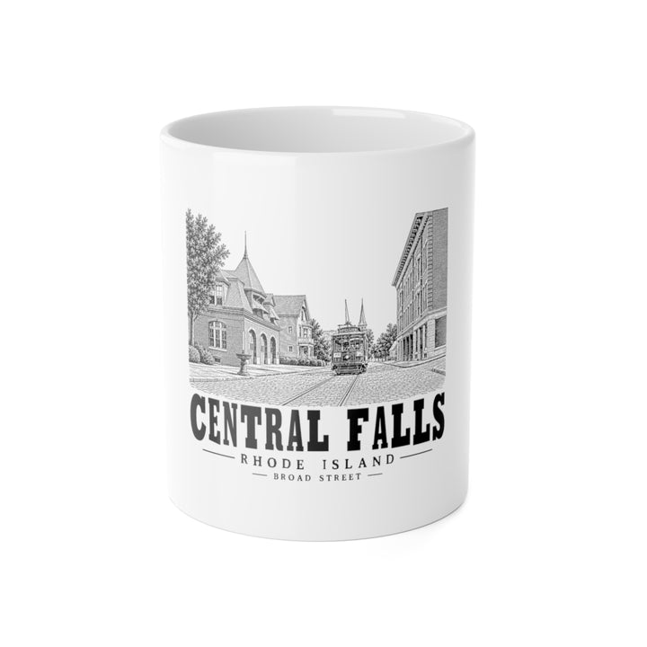 Central Falls Broad Street 11 oz Ceramic Mug in White — front view