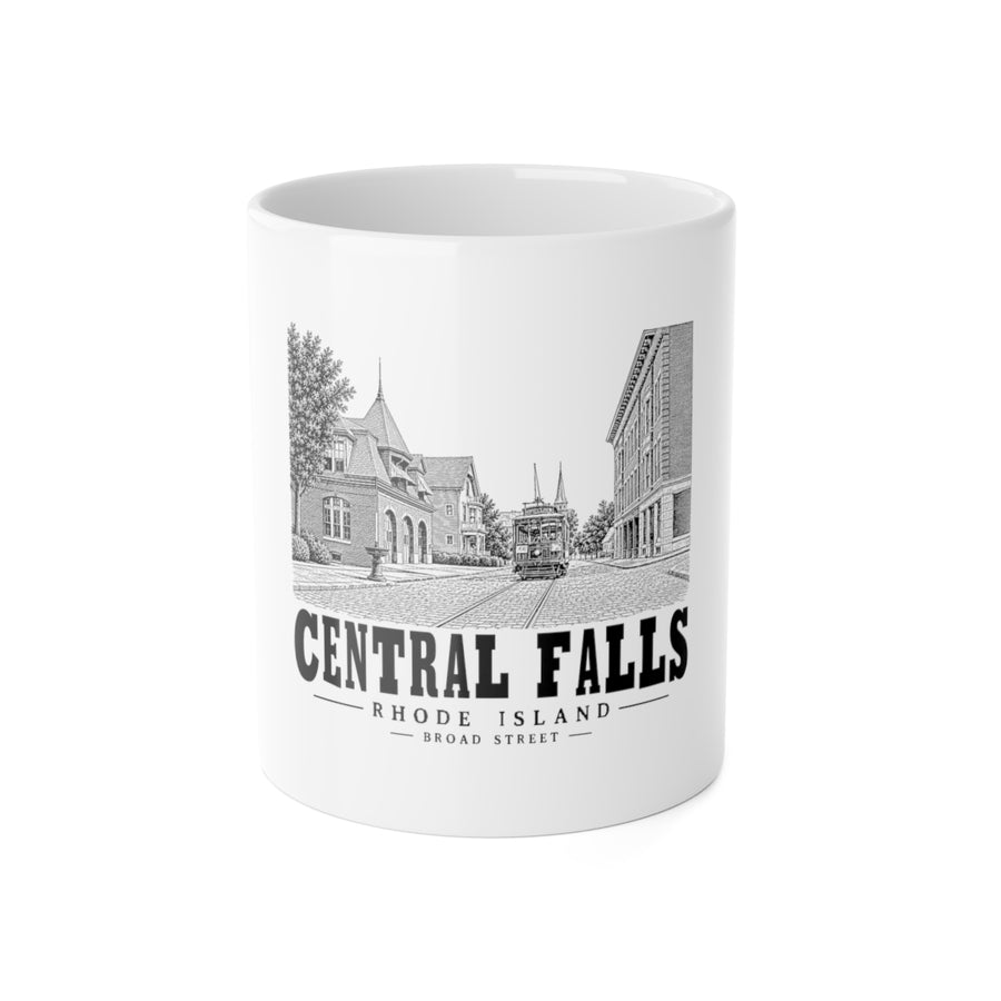 Central Falls Broad Street 11 oz Ceramic Mug in White — front view