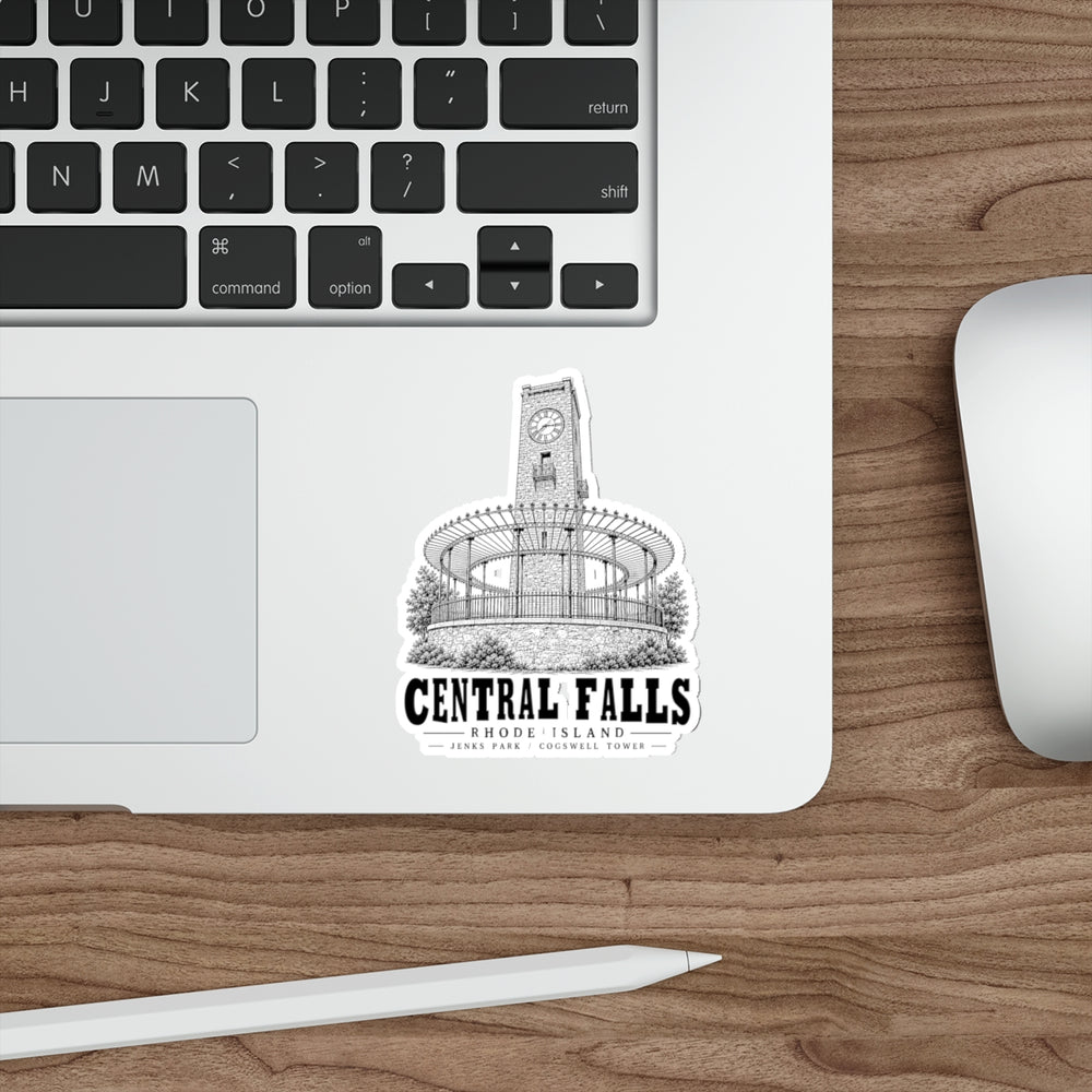 Central Falls Jenks Park / Cogswell Tower 4 in Die-Cut Sticker in White — context 1 view
