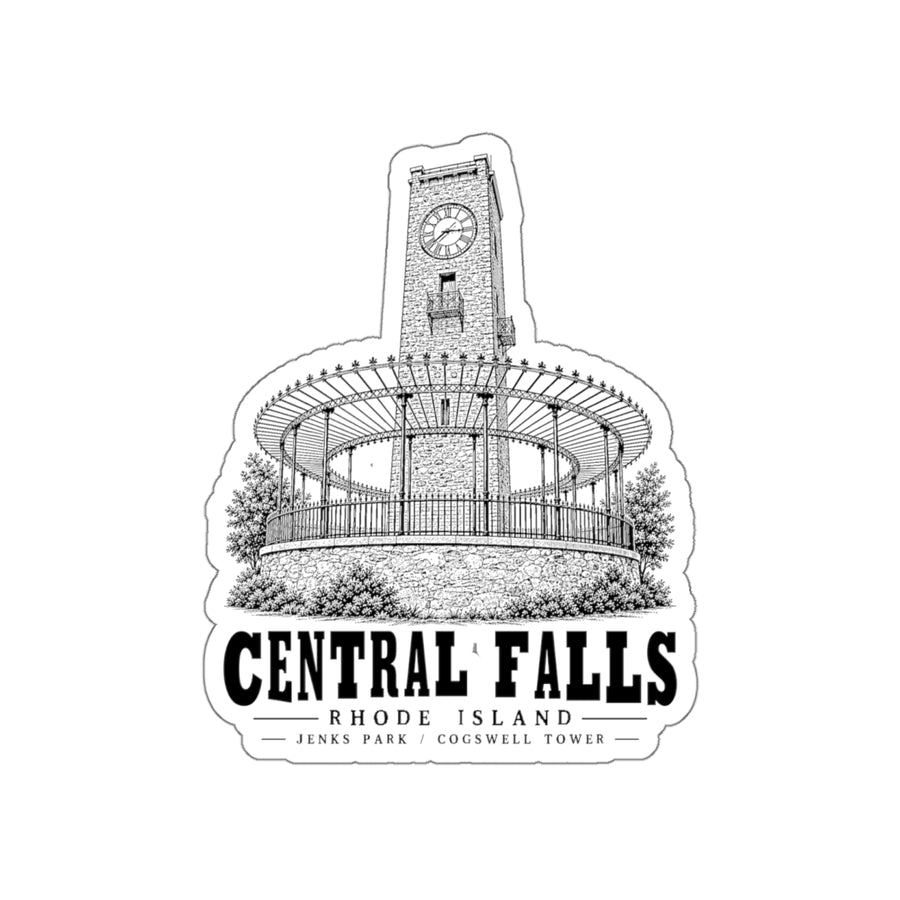 Central Falls Jenks Park / Cogswell Tower 4 in Die-Cut Sticker in White — front view