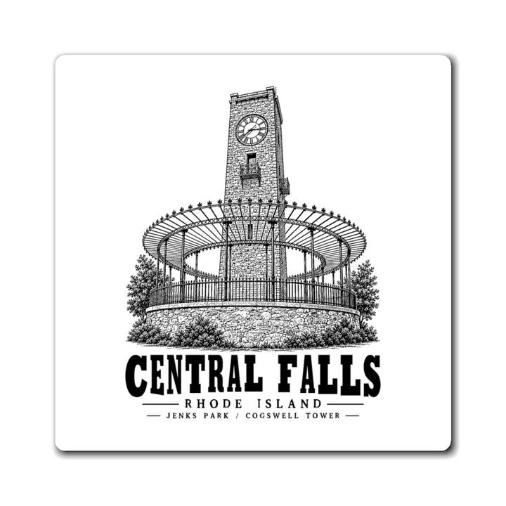 Central Falls Jenks Park / Cogswell Tower 4 in Magnet in White — front view