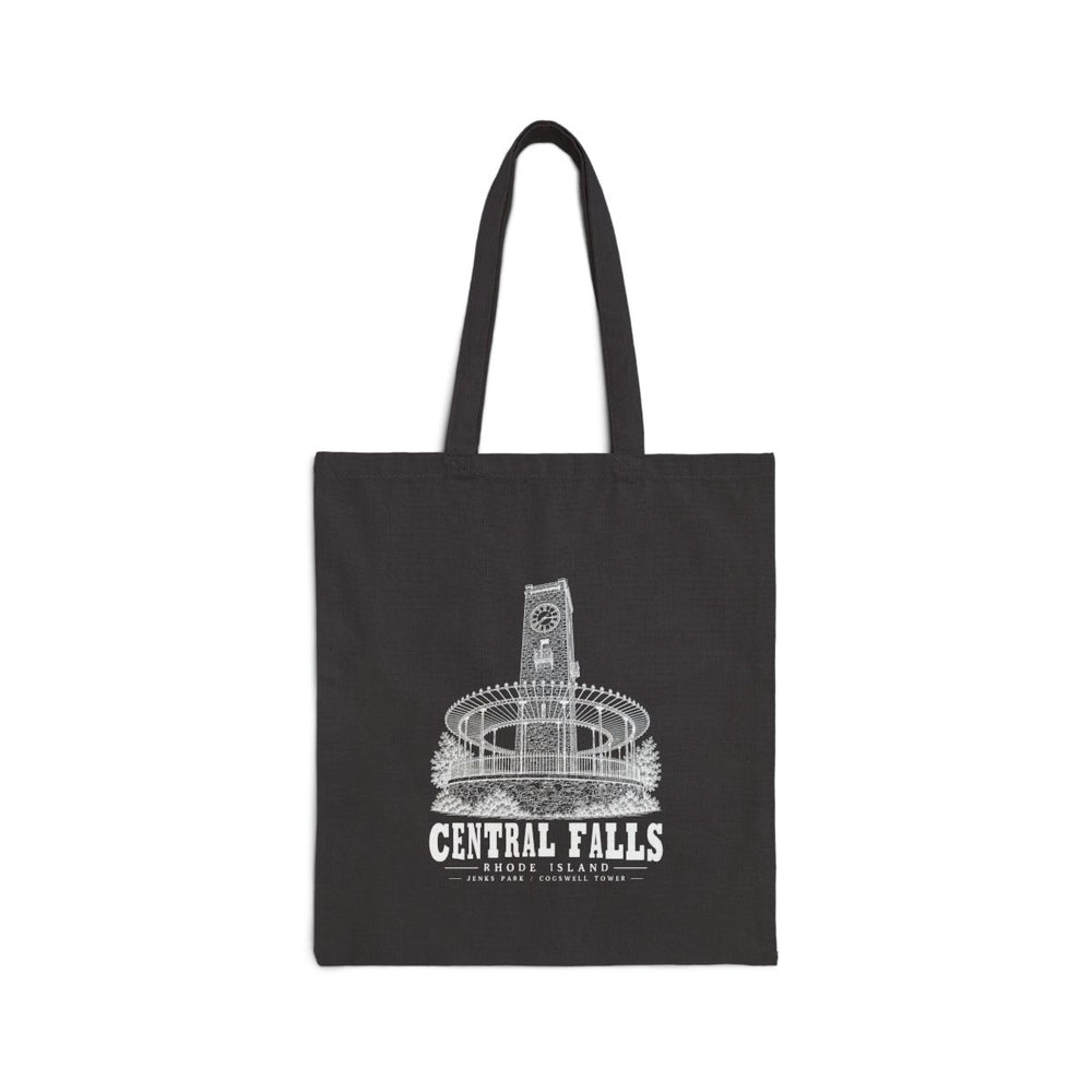 Central Falls Jenks Park / Cogswell Tower Heavy Canvas Tote in Black — front view