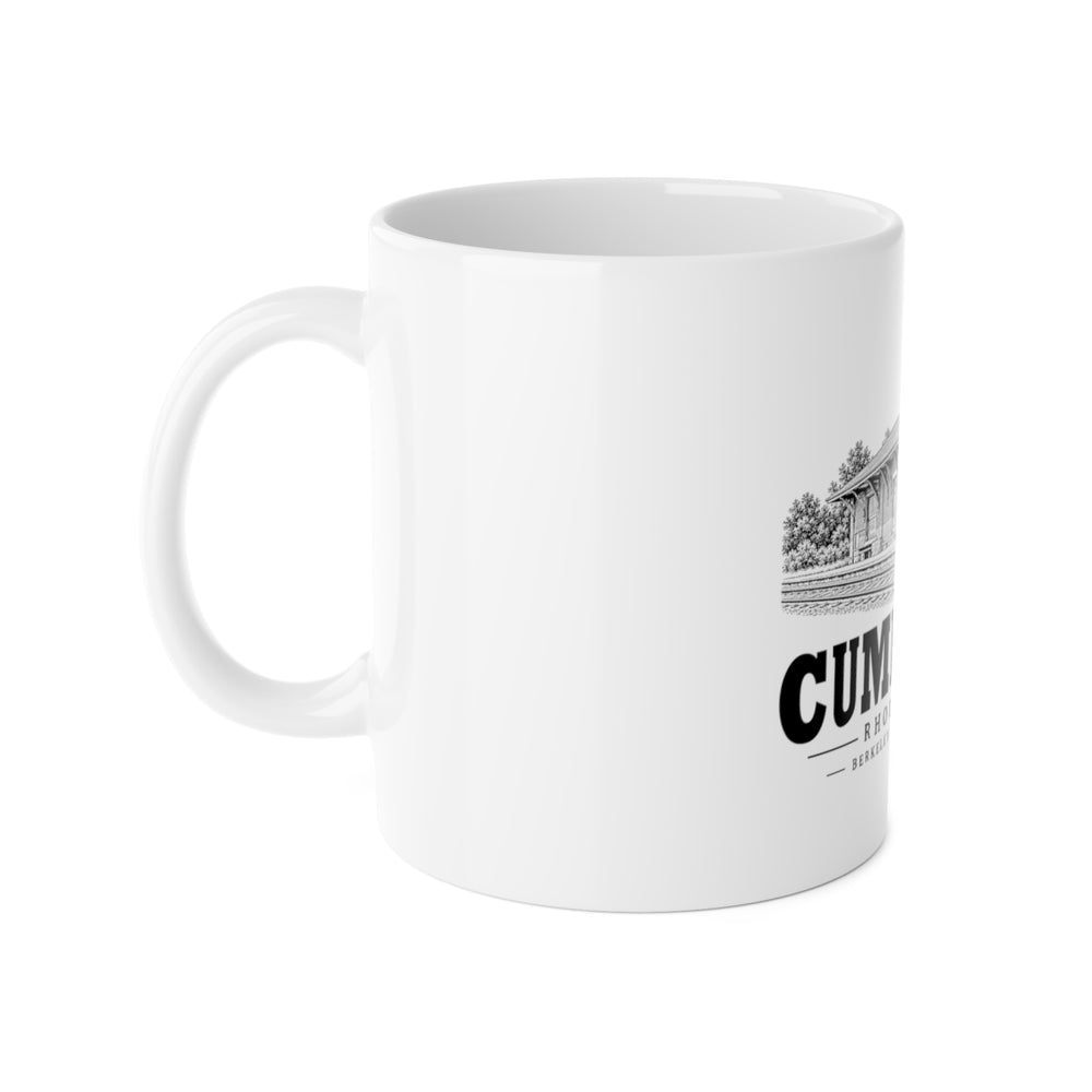 Cumberland Berkeley Railroad Station 11 oz Ceramic Mug in White — left view