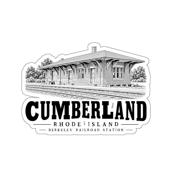 Cumberland Berkeley Railroad Station 4 in Die-Cut Sticker in White — front view