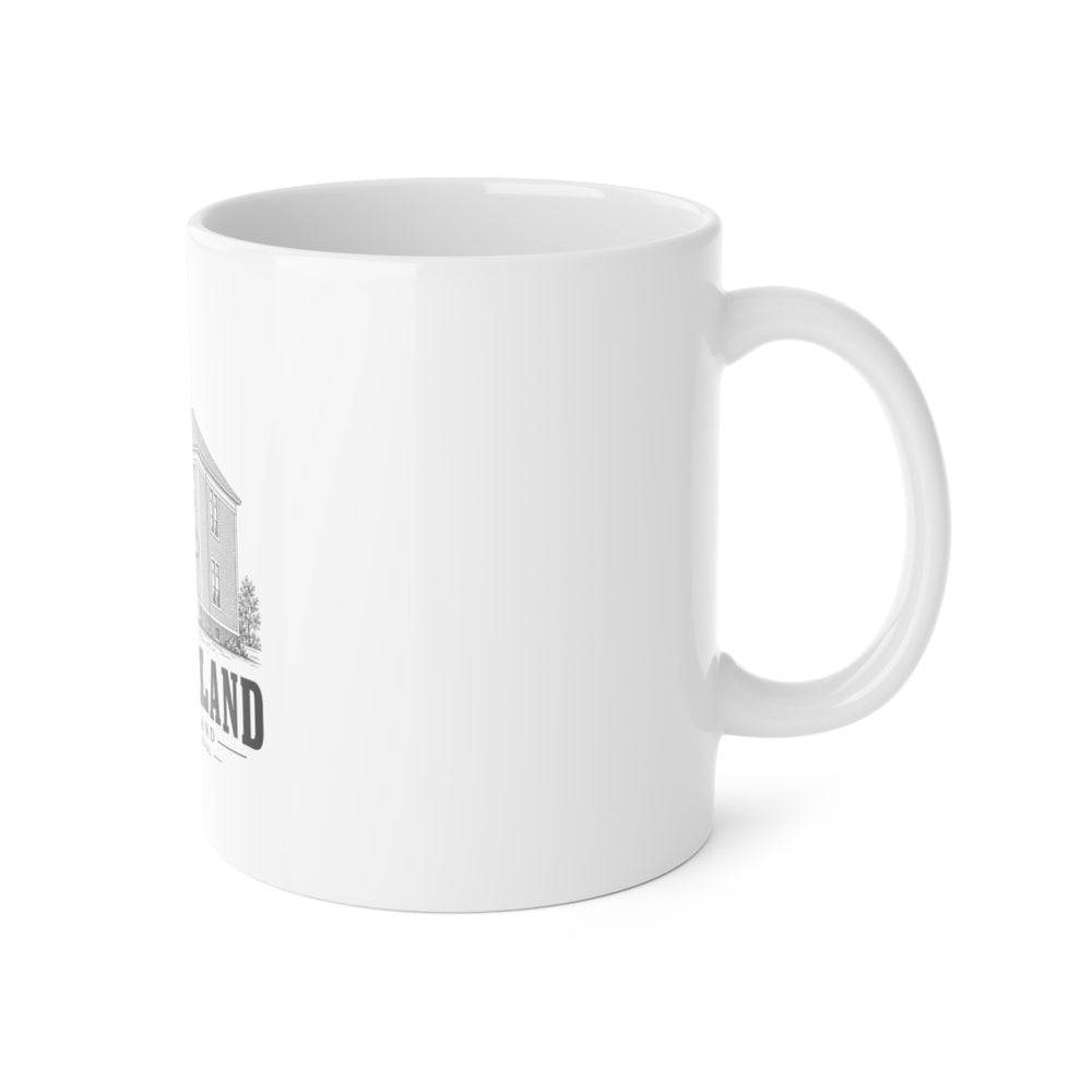 Cumberland Clark Street School 11 oz Ceramic Mug in White — right view