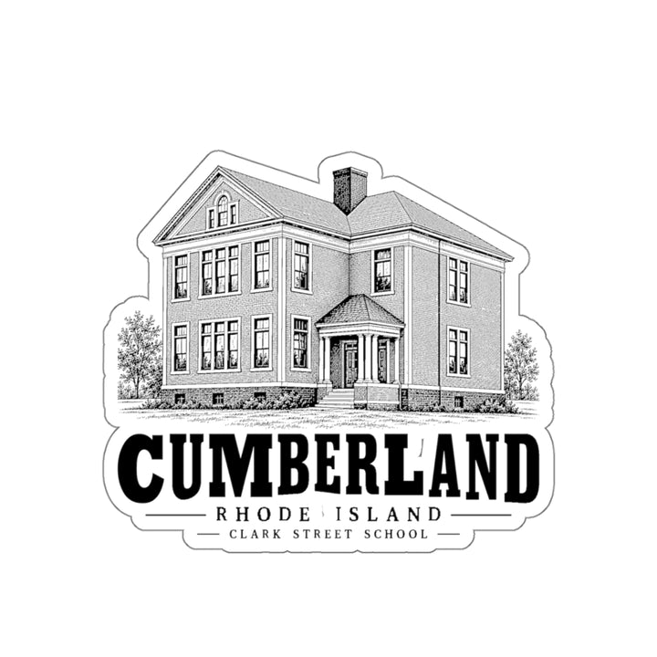 Cumberland Clark Street School 4 in Die-Cut Sticker in White — front view