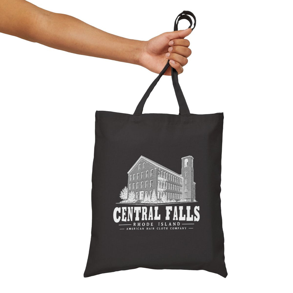 Central Falls American Hair Cloth Company Heavy Canvas Tote in Black — context front view