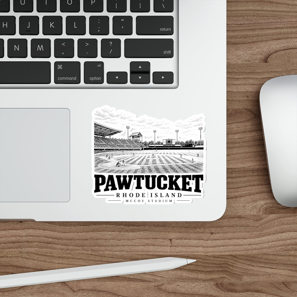 Pawtucket McCoy Stadium 4 in die-cut sticker, laptop view