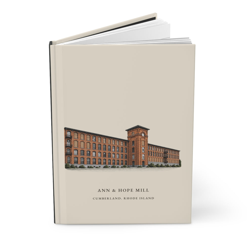 Cumberland Ann & Hope Mill journal mockup showing the illustrated cover