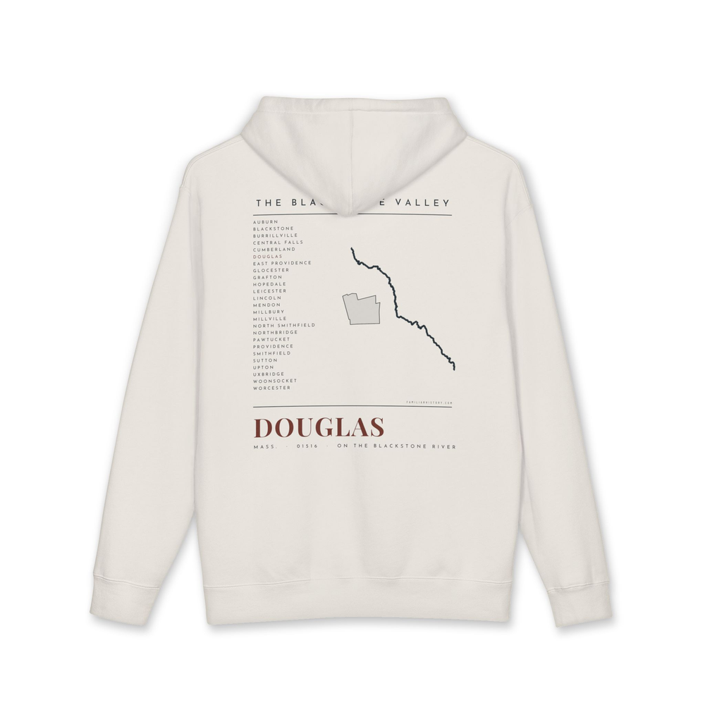 Douglas River Map Hoodie in Bone, back