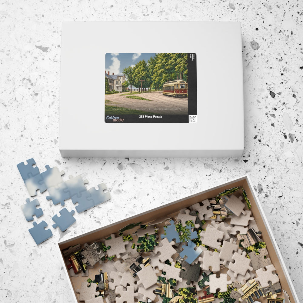 Grafton Common - Historic Streetcar View 252-Piece Jigsaw Puzzle - box lid