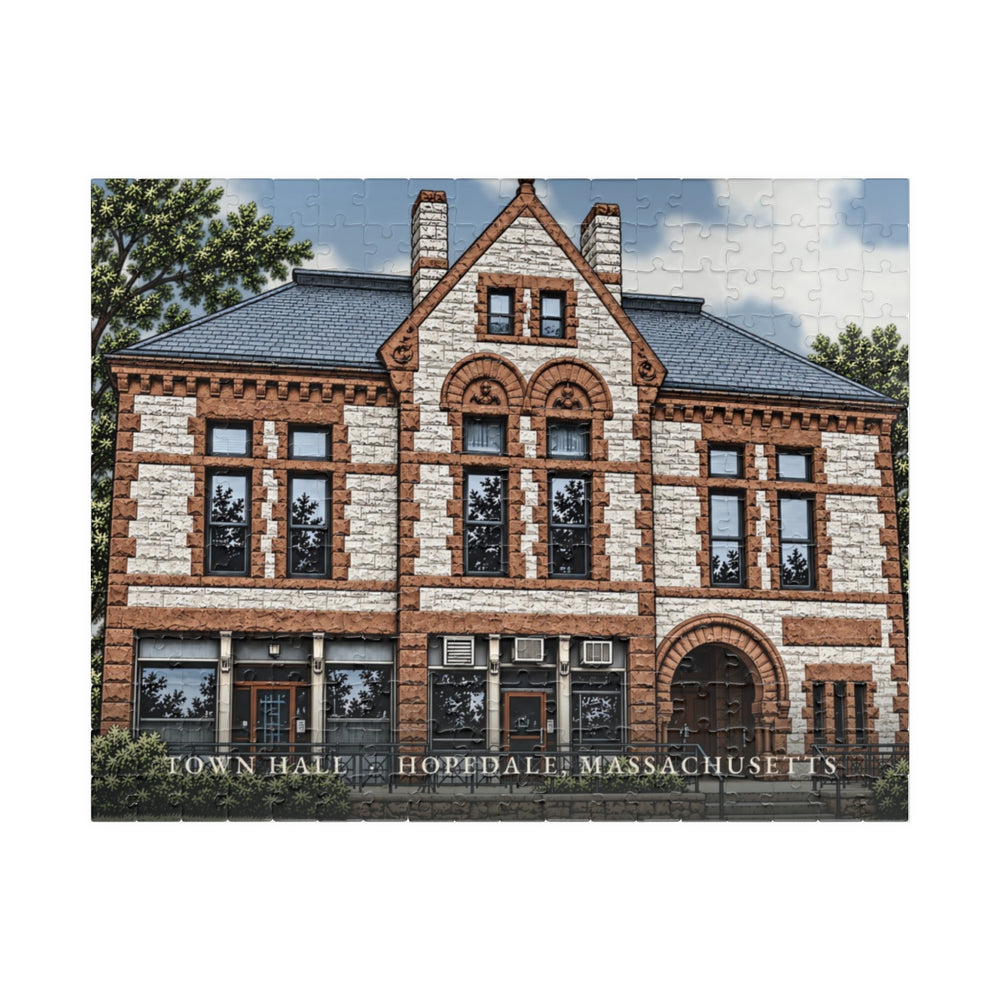 Hopedale Town Hall 252-Piece Jigsaw Puzzle - assembled