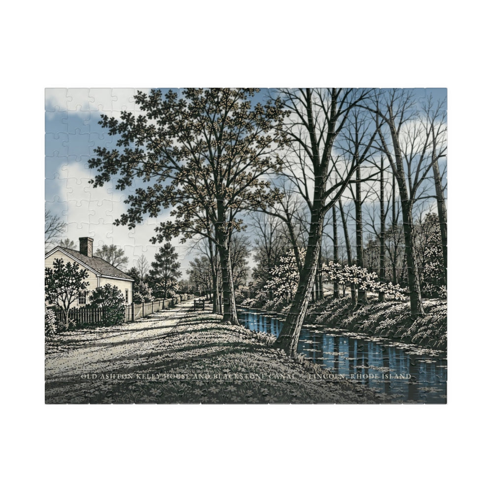 Lincoln Old Ashton Kelly House and Blackstone Canal 252-Piece Jigsaw Puzzle - assembled
