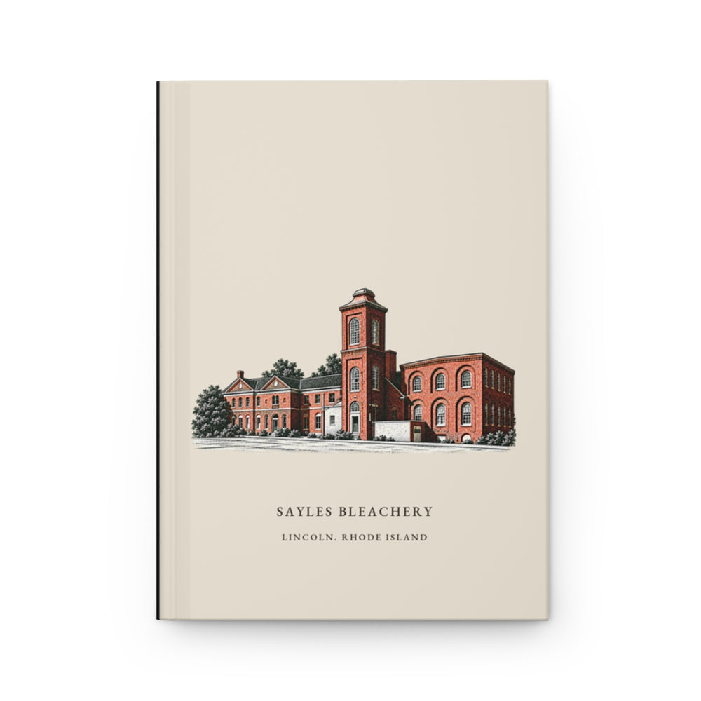 Lincoln Sayles Bleachery journal mockup showing the illustrated cover