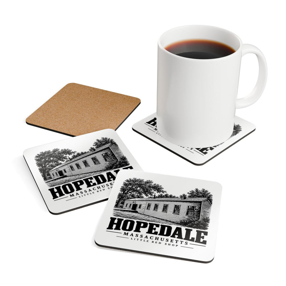 Little Red Shop Coaster Set | Hopedale, MA — front view 4