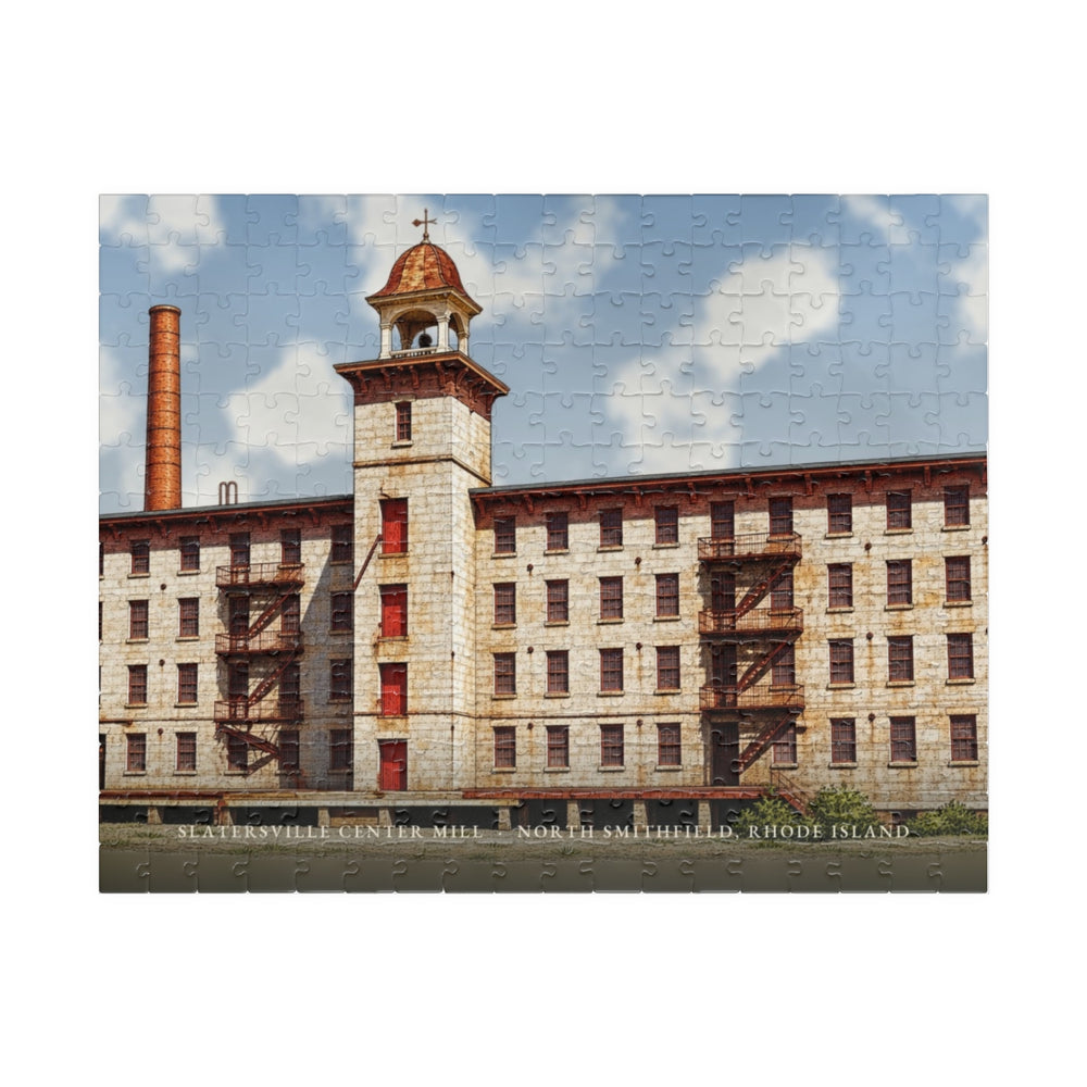 North Smithfield Slatersville Center Mill 252-Piece Jigsaw Puzzle - assembled