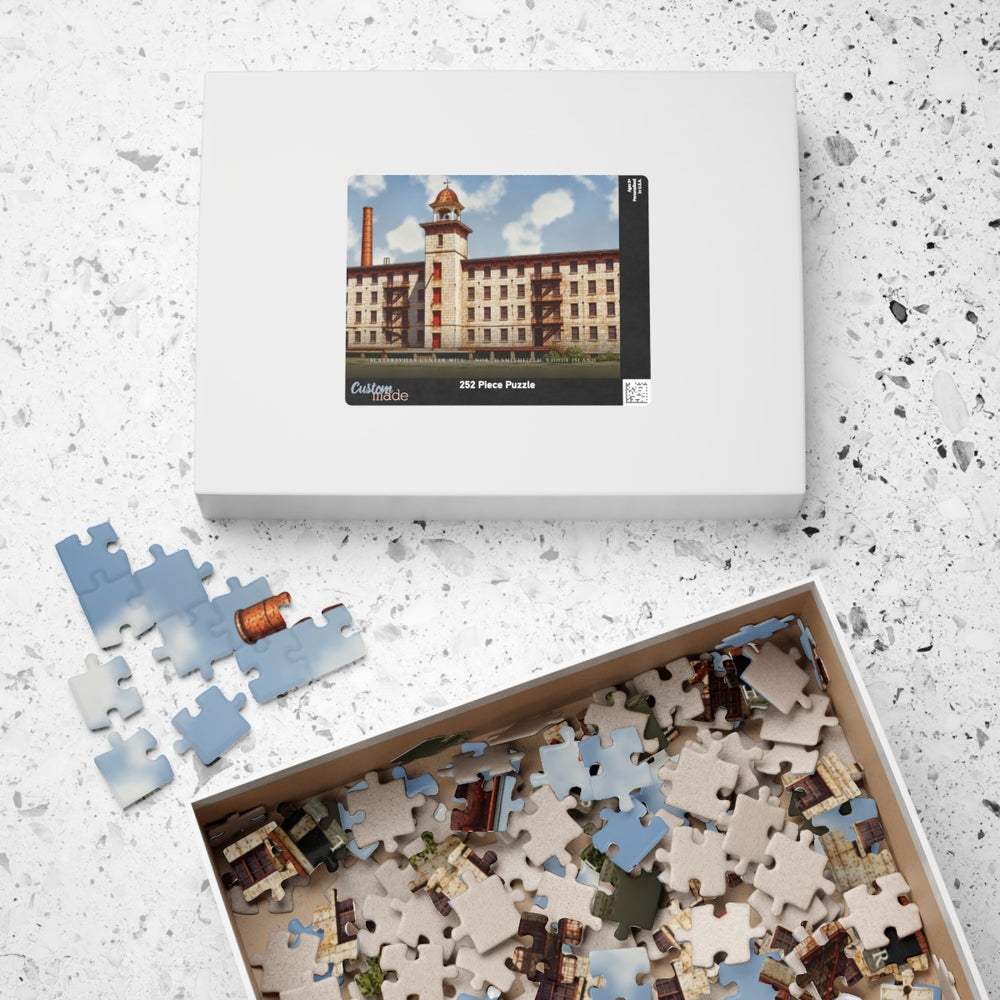 North Smithfield Slatersville Center Mill 252-Piece Jigsaw Puzzle - box lid