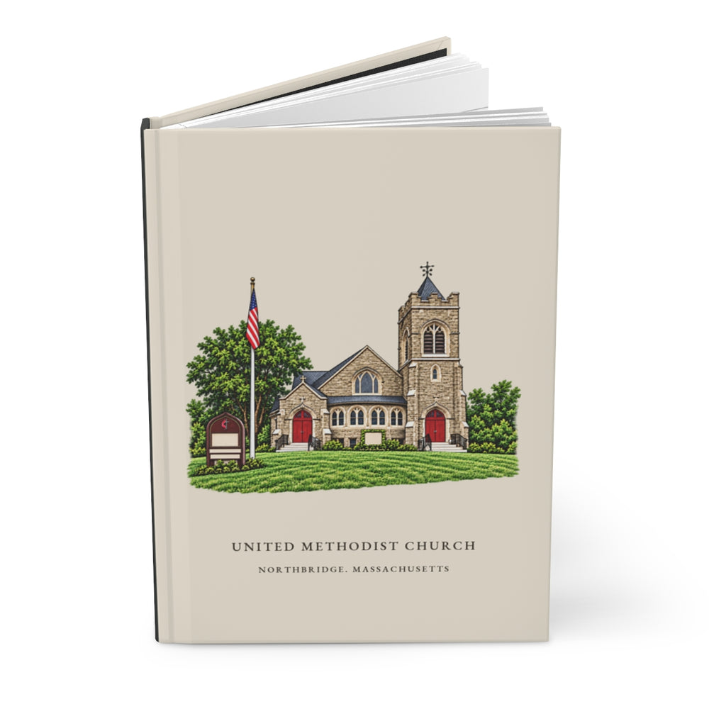 Northbridge United Methodist Church journal mockup showing the illustrated cover