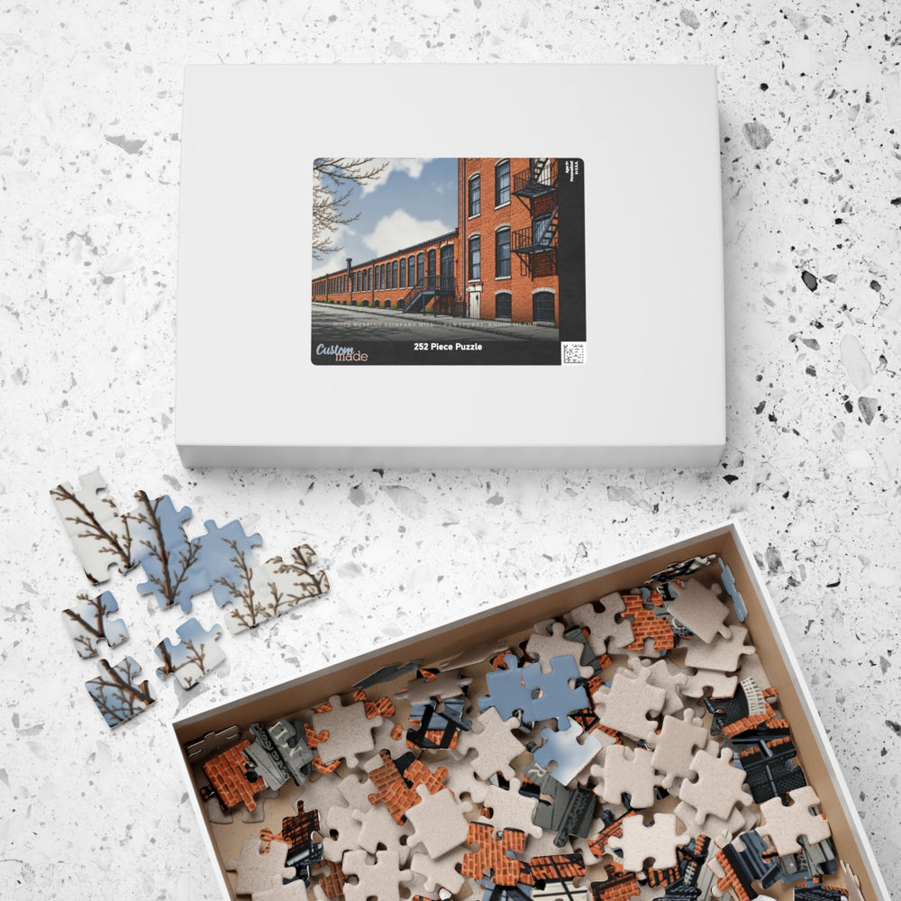 Pawtucket Hope Webbing Company Mill 252-Piece Jigsaw Puzzle - box lid