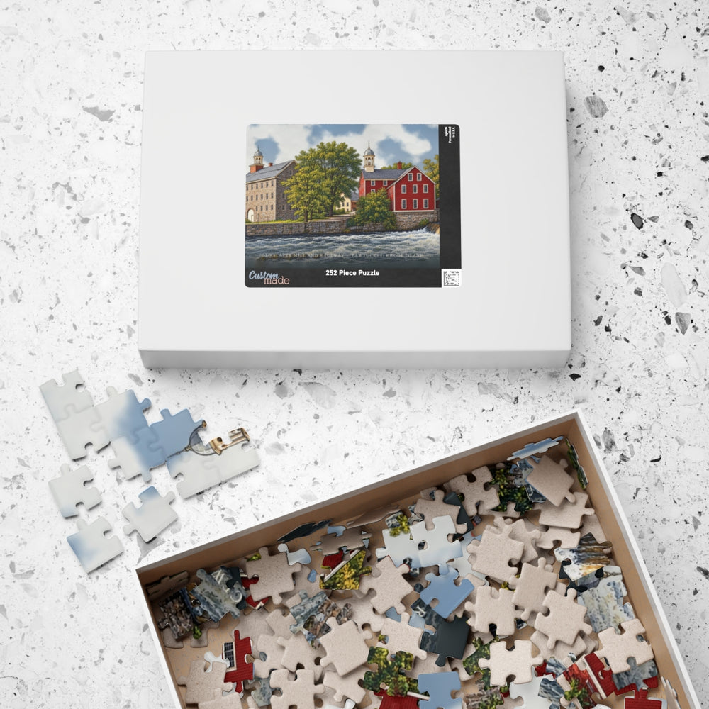 Pawtucket Old Slater Mill and Raceway 252-Piece Jigsaw Puzzle - box lid