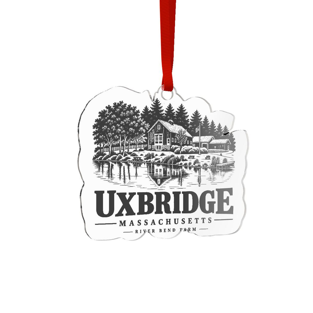 River Bend Farm Acrylic Silhouette Ornament | Uxbridge, MA — other view 2