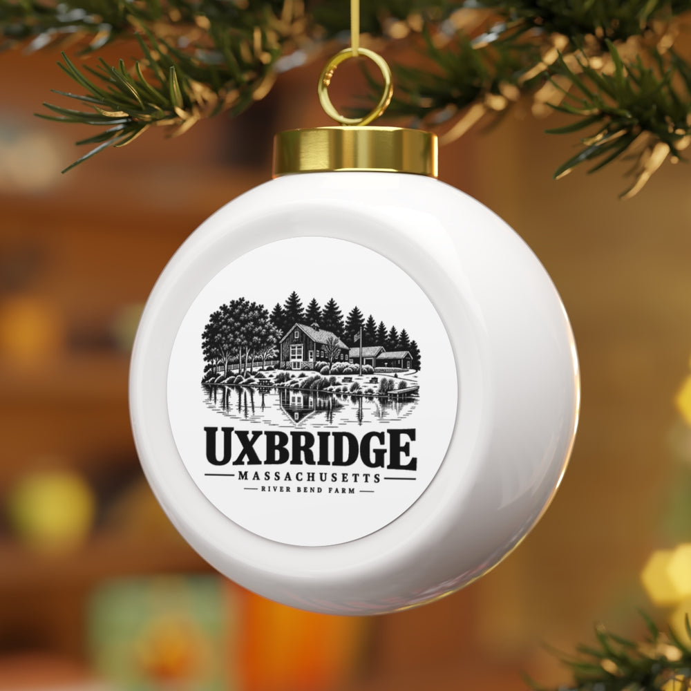 River Bend Farm Christmas Ball Ornament | Uxbridge, MA — other view 3