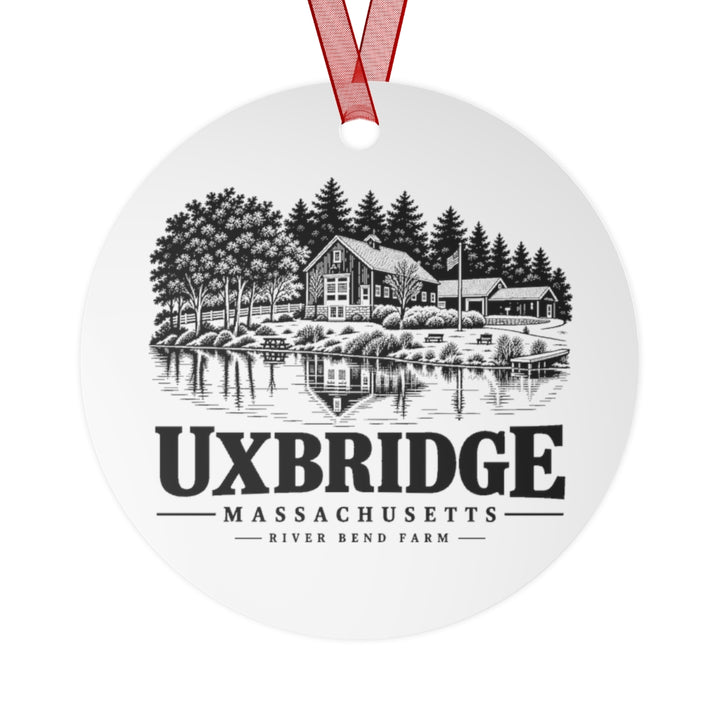 River Bend Farm Flat Metal Ornament | Uxbridge, MA — other view 1