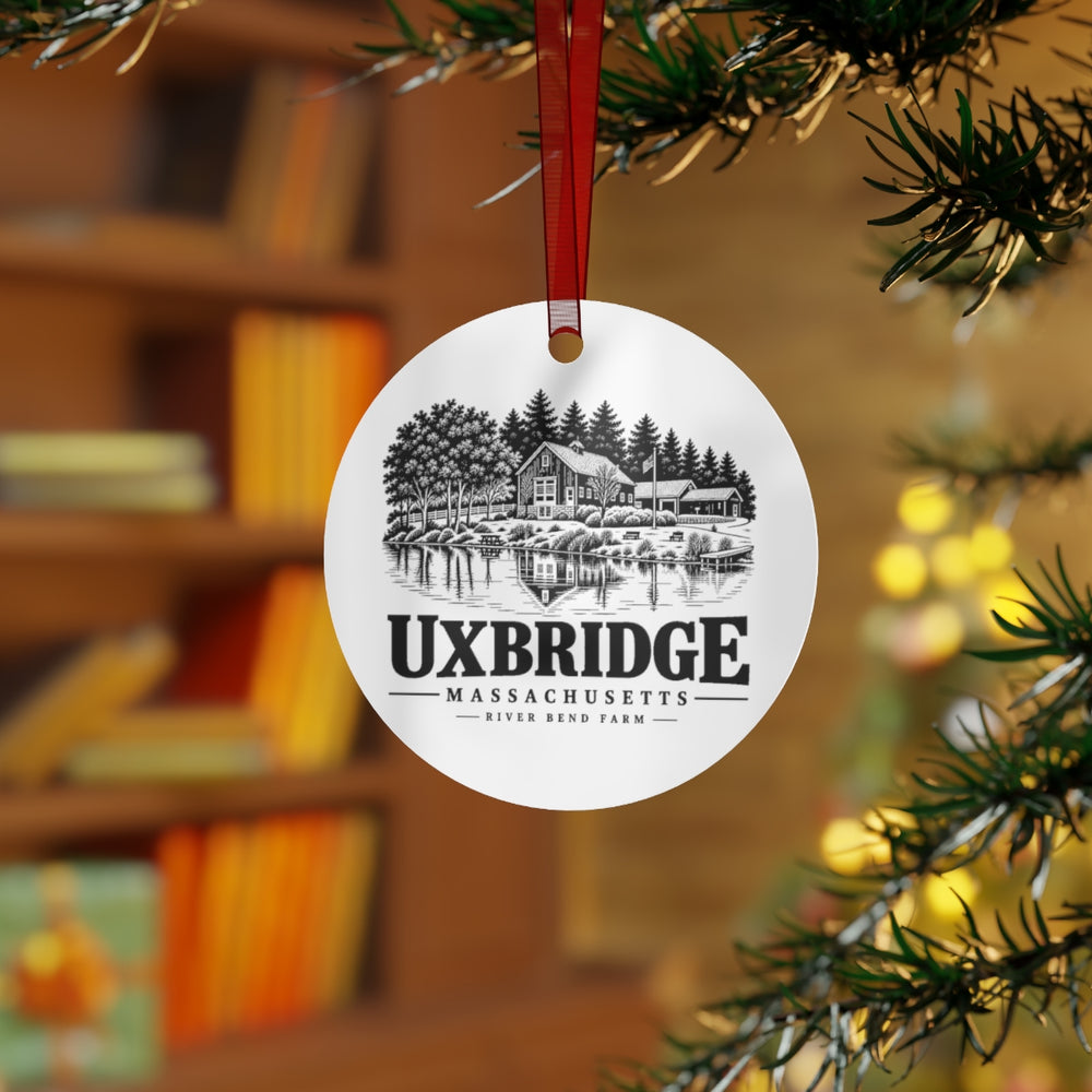 River Bend Farm Flat Metal Ornament | Uxbridge, MA — other view 4