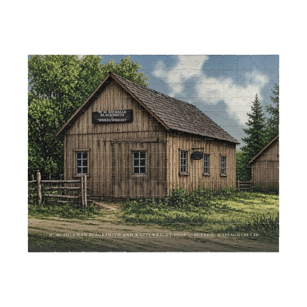 Sutton M. M. Sherman Blacksmith and Wheelwright Shop 252-Piece Jigsaw Puzzle - assembled