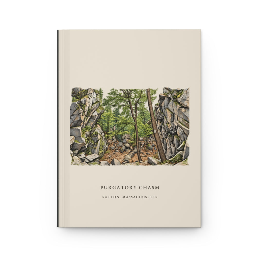 Sutton Purgatory Chasm journal mockup showing the illustrated cover