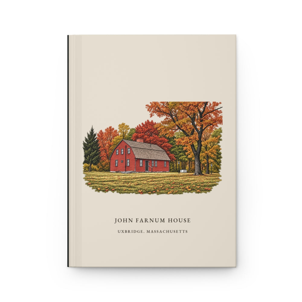 Uxbridge John Farnum House journal mockup showing the illustrated cover