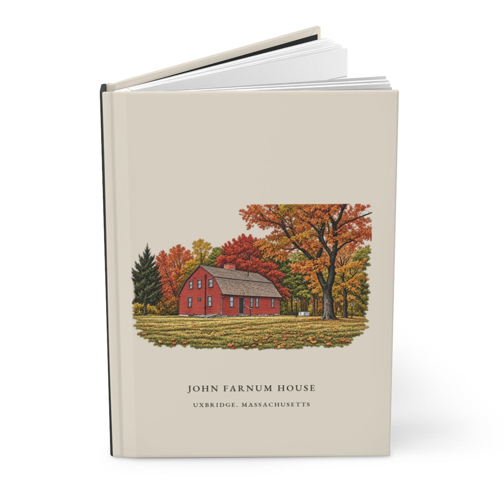 Uxbridge John Farnum House journal mockup showing the illustrated cover