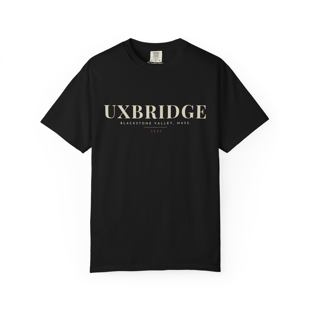 Uxbridge River Map Tee in Black, front