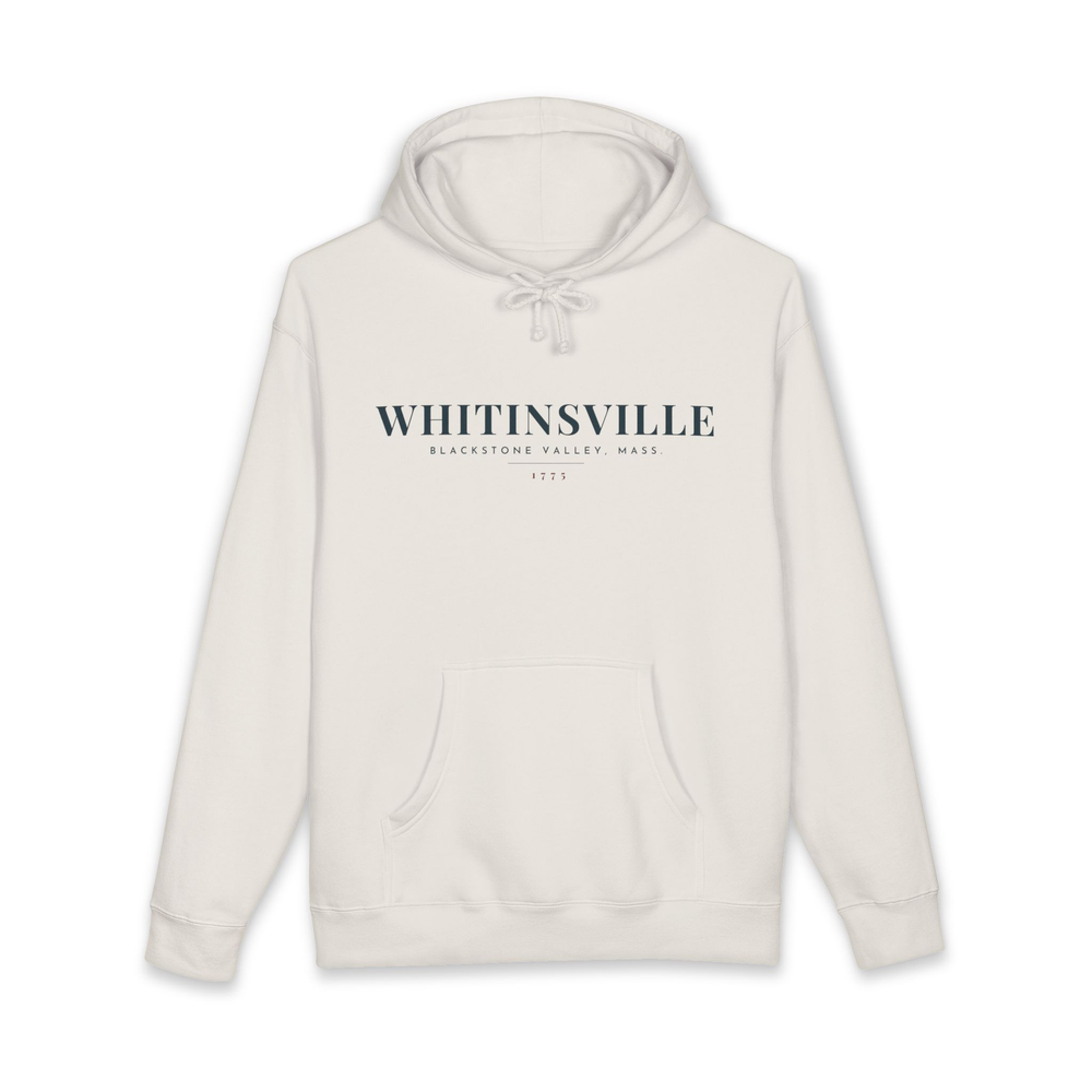 Whitinsville River Map Hoodie in Bone, front
