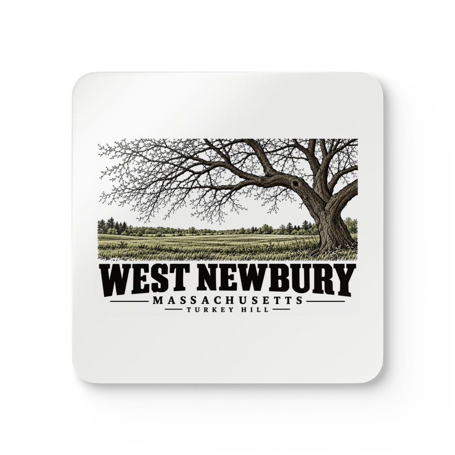 West Newbury Turkey Hill landscape, historic John Brown homestead vicinity Cork Back Coaster Set - Merrimack Valley Goods