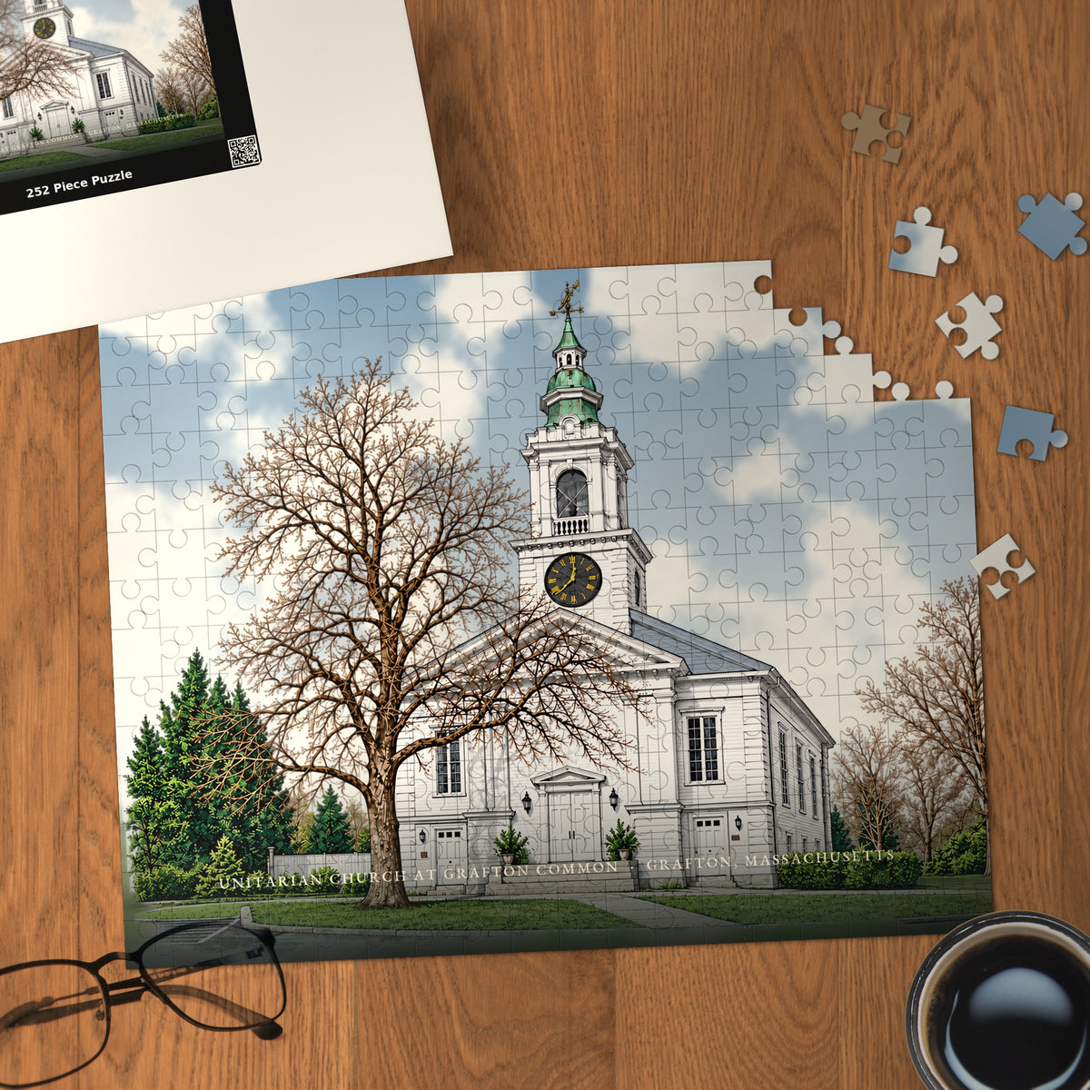Grafton Unitarian Church at Grafton Common 252-Piece Jigsaw Puzzle