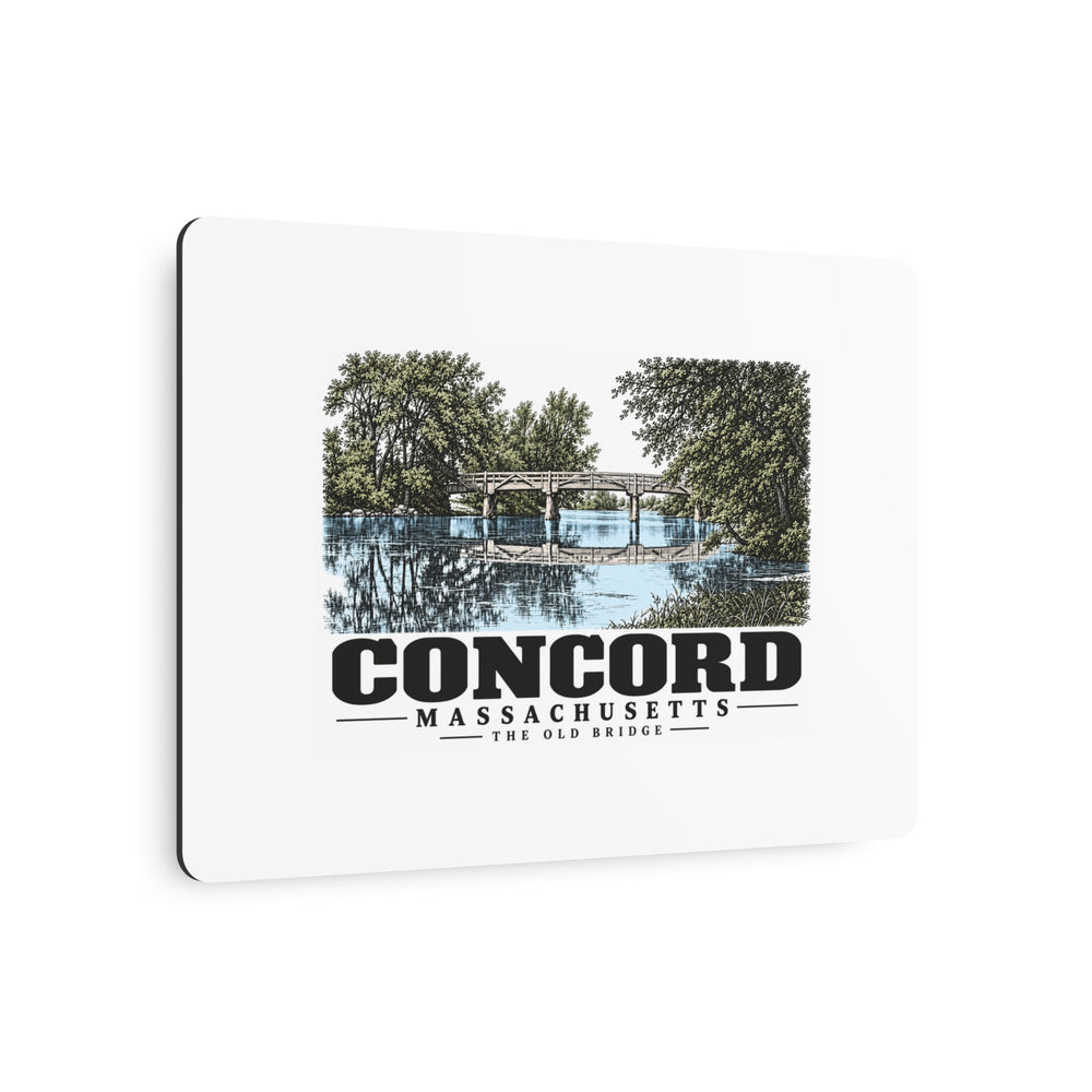 Illustrated The Old Bridge in Concord on metal art sign