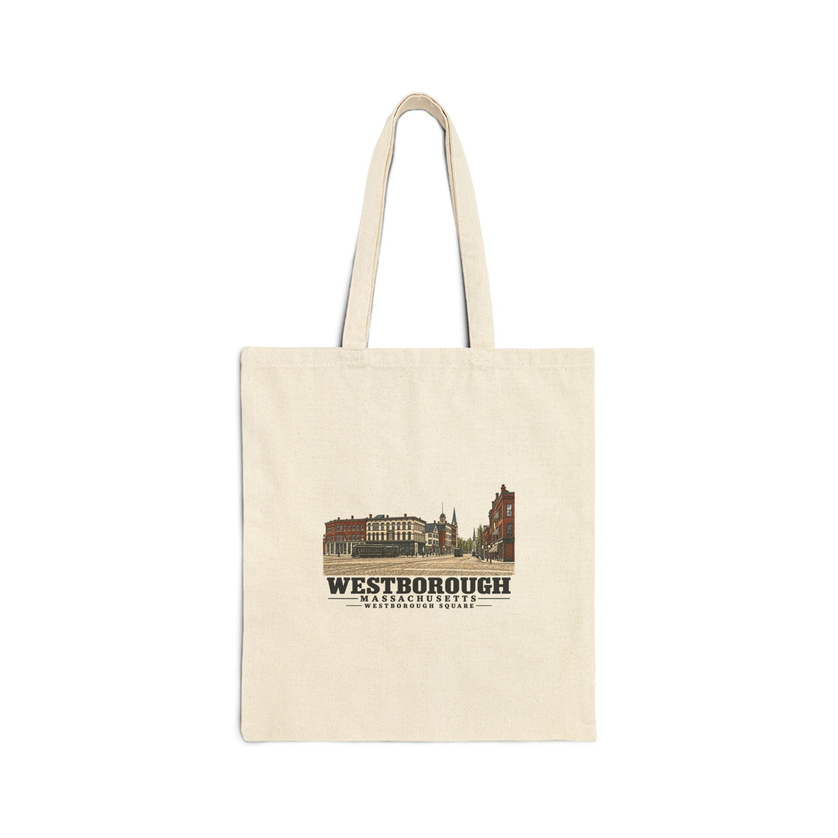 Westborough Square Natural + Black Heavy Canvas Tote - Assabet Valley Goods