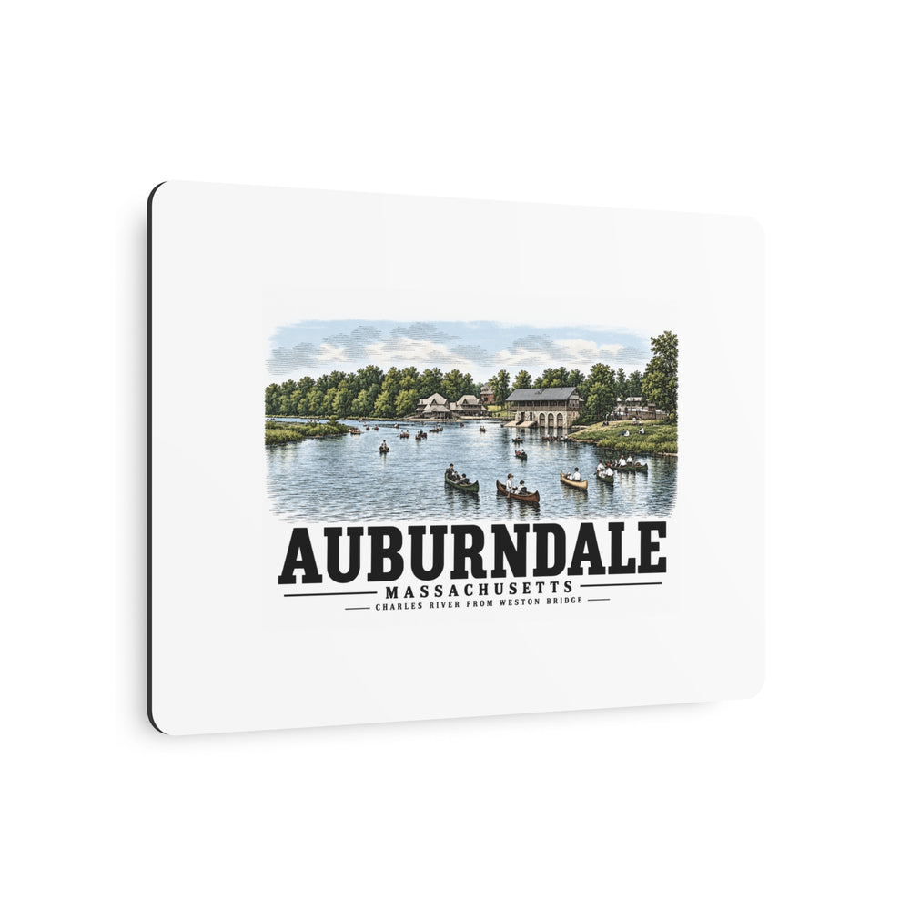The Charles River from Weston Bridge, Auburndale, Mass. 7 × 5 in Horizontal Metal Wall Art - Charles River