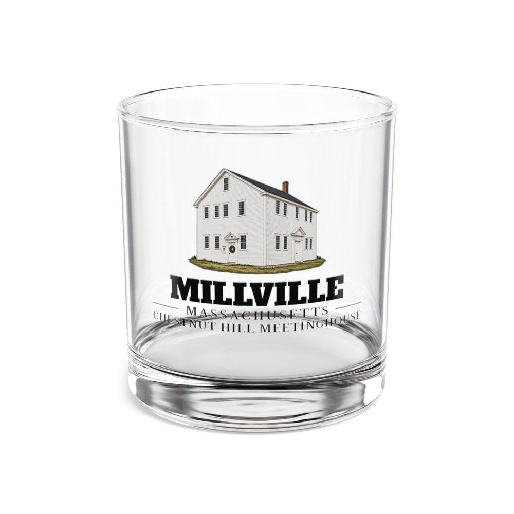 Front view of Millville Chestnut Hill Meetinghouse 10 oz Rocks Glass